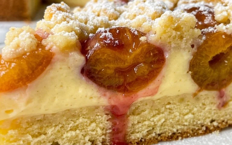 Mirabellenkuchen mit Pudding - einfach mit Vanillepudding